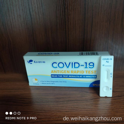 COVID-19-Antigen-Testerkit vor dem Nasalantigen